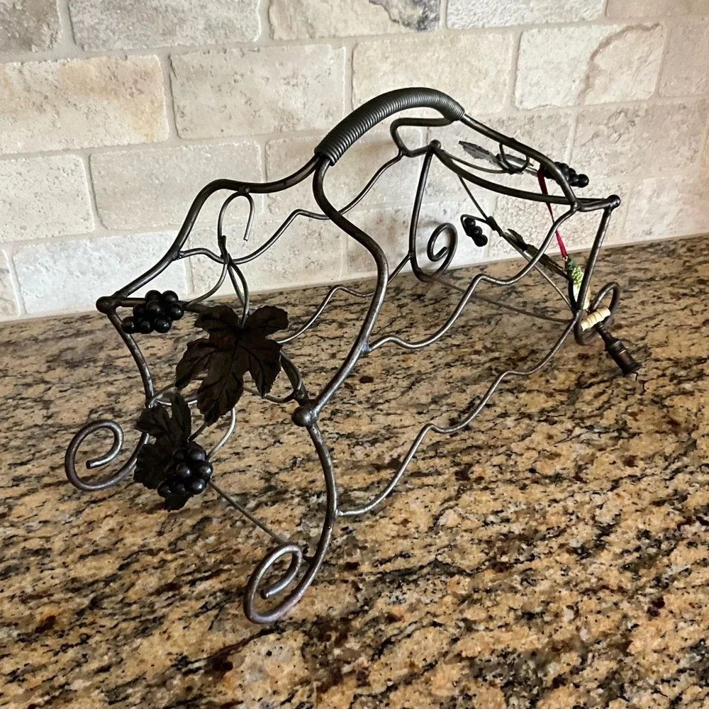 Countertop Wine Rack Wrought Iron - Picture 4 of 6